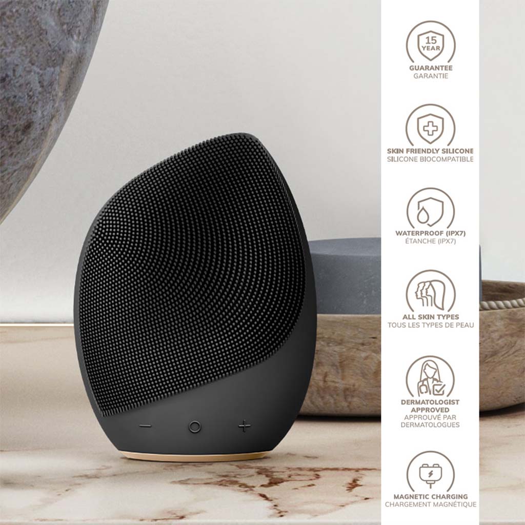 Geske SmartAppGuided 5-in-1 Sonic Facial Cleansing Brush In Gray Color 