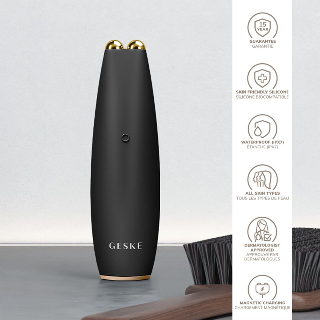 Geske SmartAppGuided 6-in-1 Micro-Current Face-Lift Pen For Fine Lines & Wrinkles In Gray Color 