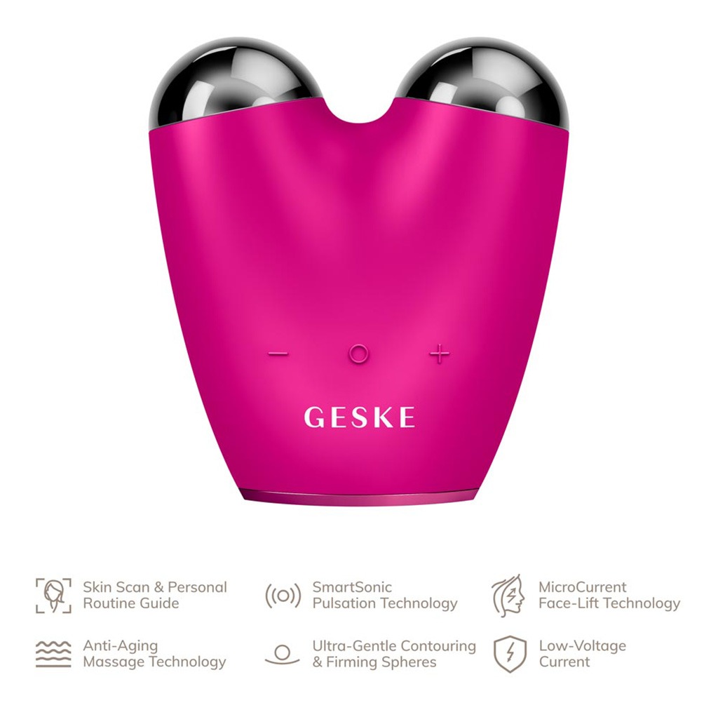 Geske SmartAppGuided 6-in-1 MicroCurrent Face Lifter In Magenta Color 