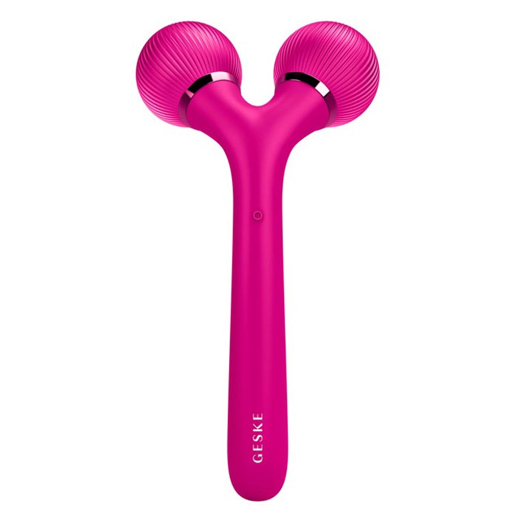 Geske SmartAppGuided 4-in-1 Sonic Facial and Body Roller In Magenta Colour For Radiant Skin