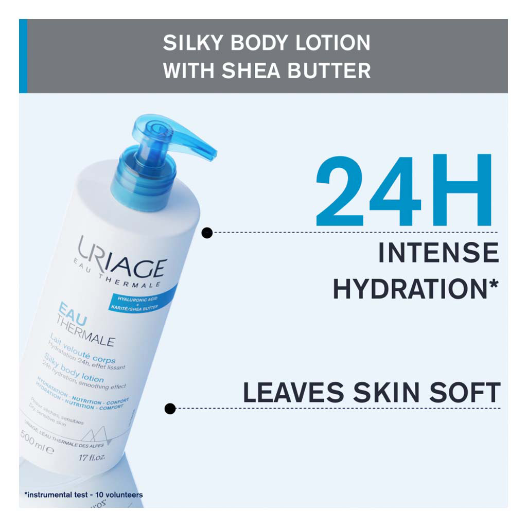 Uriage Eau Thermale Silky Body Lotion For Dry & Sensitive Skin 500ml
