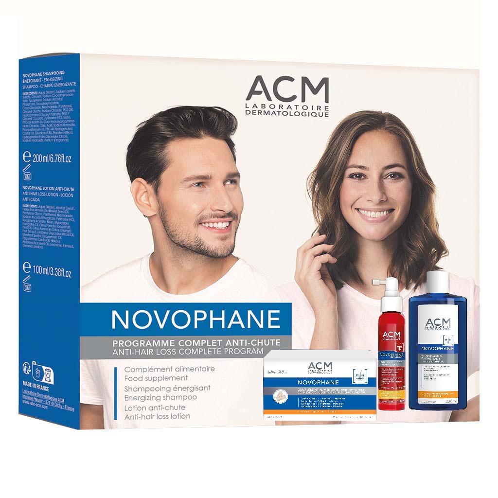 ACM Novophane Anti Hair Loss Complete Program Kit With Anti Hair loss Lotion 100ml, Novophane Capsules 60's & Energizing Shampoo 200ml