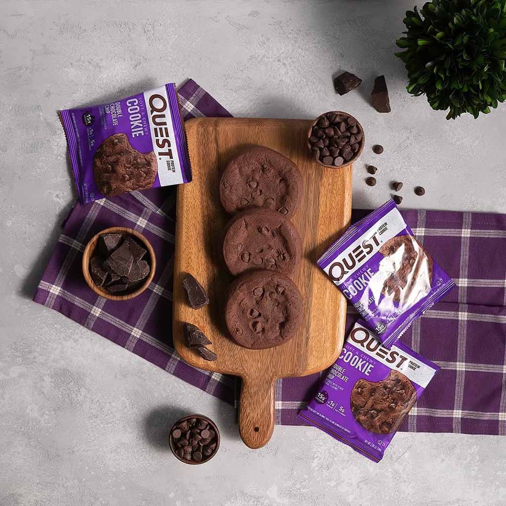 Quest Nutrition Double Chocolate Chip Soft & Chewy Protein Cookie 59g, Pack of 12's