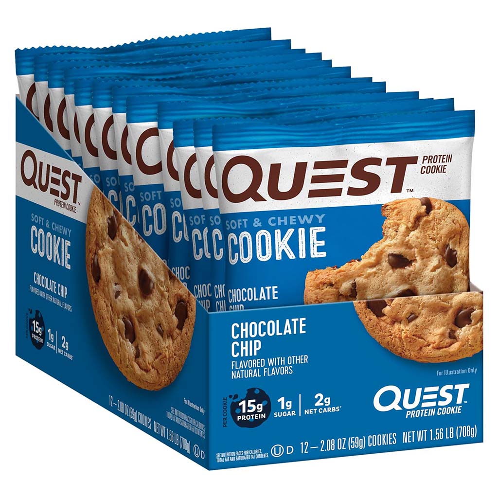 Quest Nutrition Chocolate Chip Soft & Chewy Protein Cookie 59g, Pack of 12's