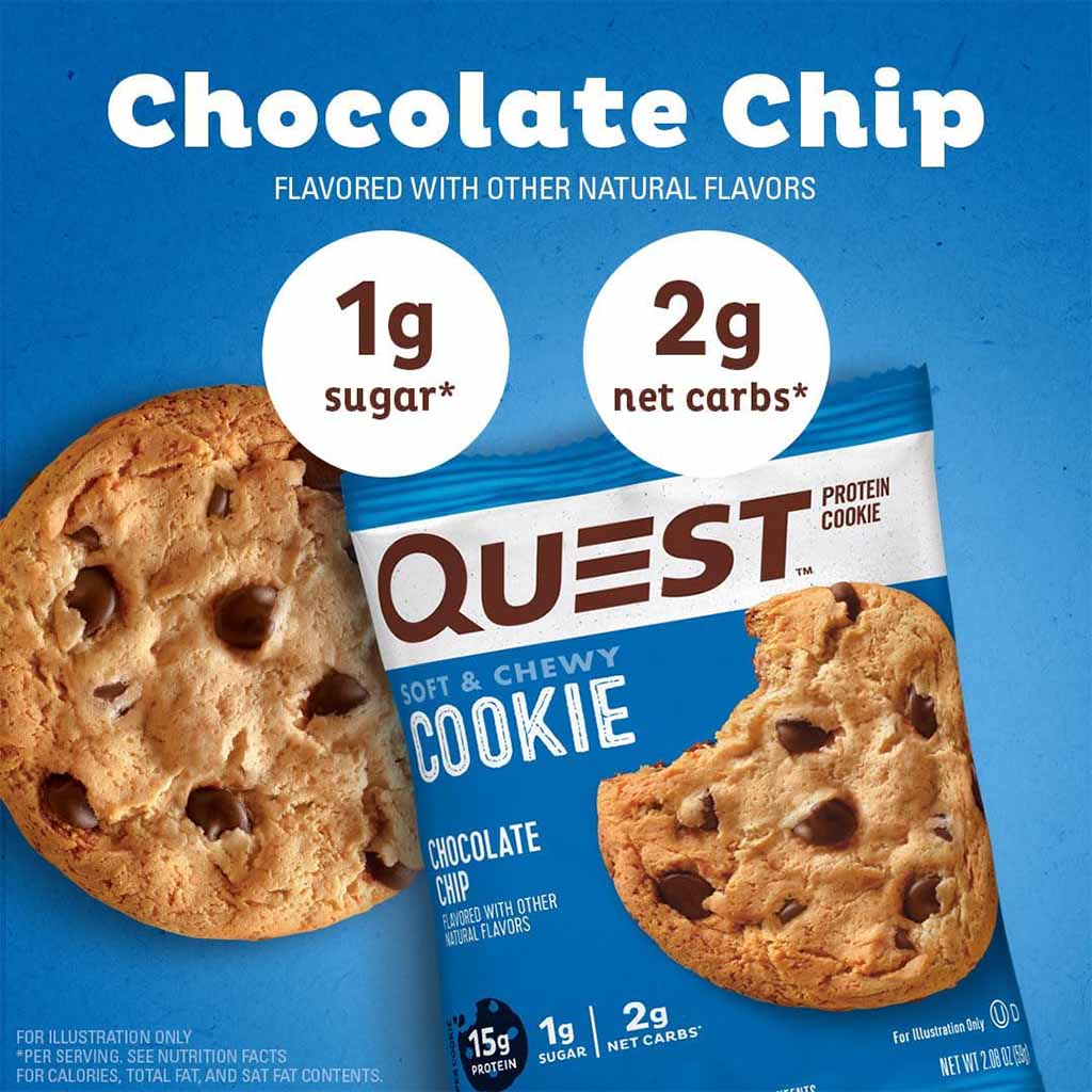 Quest Nutrition Chocolate Chip Soft & Chewy Protein Cookie 59g, Pack of 12's