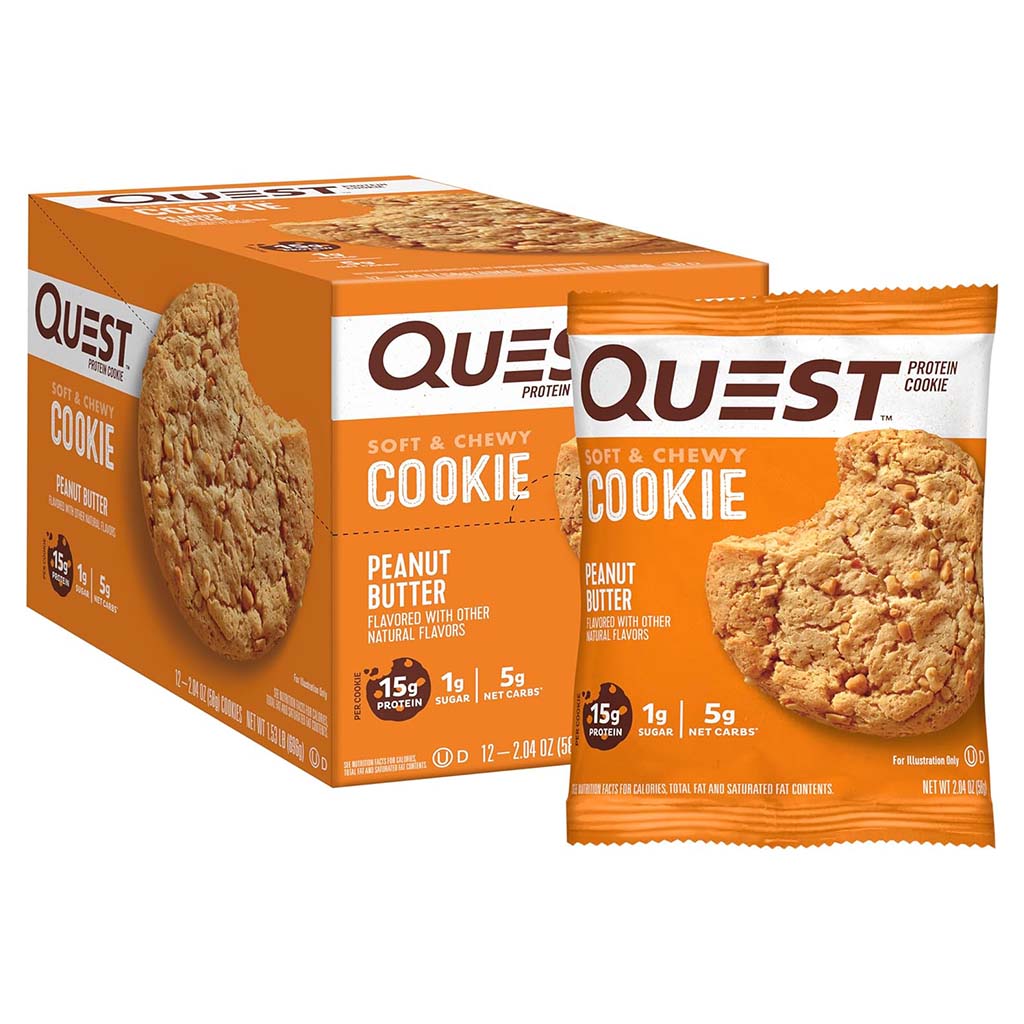 Quest Nutrition Peanut Butter Soft & Chewy Protein Cookie 58g, Pack of 12’s
