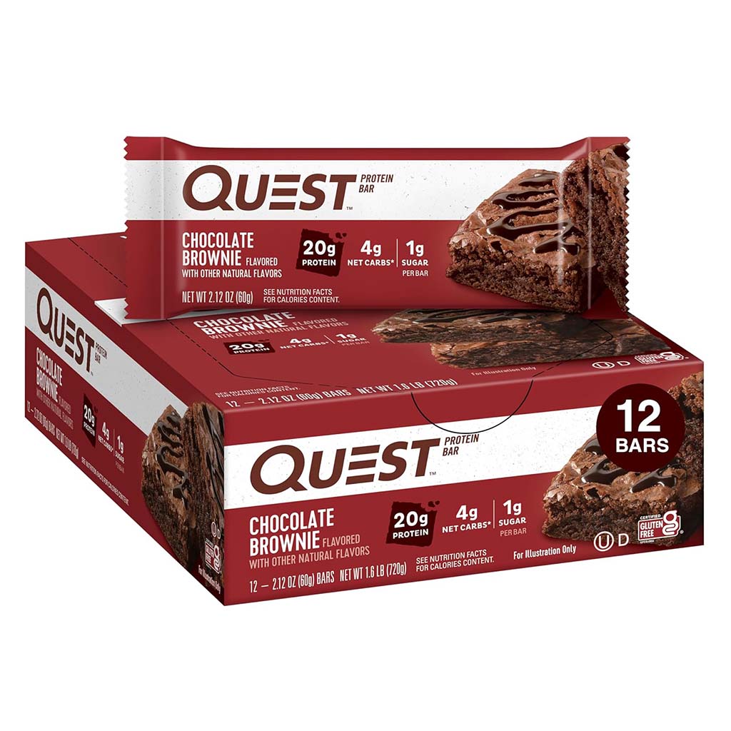 Quest Nutrition Chocolate Brownie Flavoured Protein Bar 60g, Pack of 12's 
