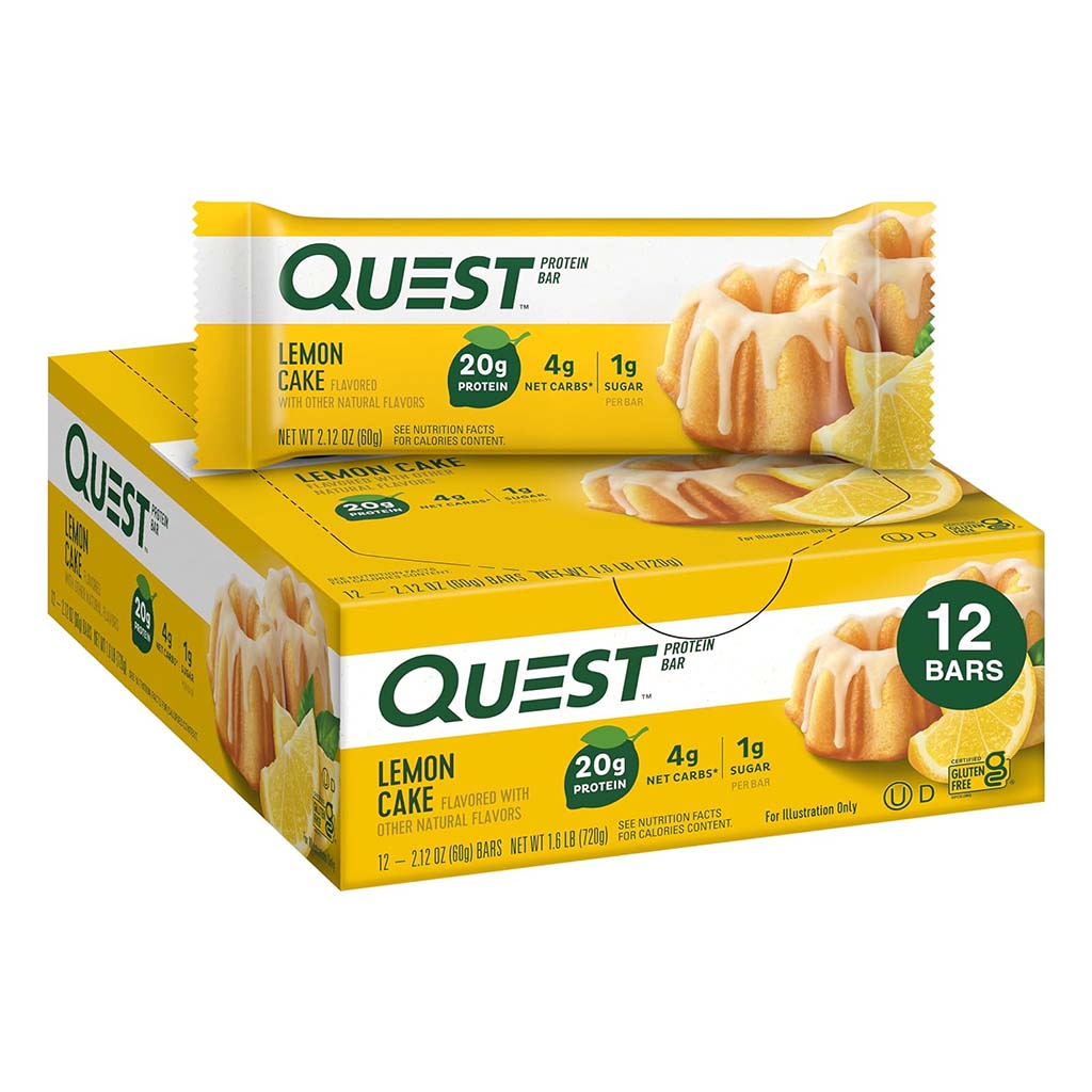 Quest Nutrition Lemon Cake Flavoured Protein Bar 60g, Pack of 12’s