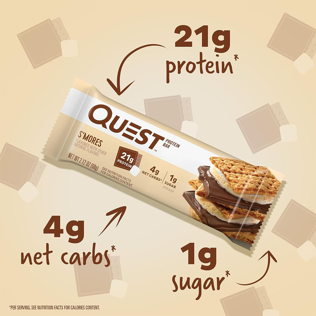 Quest Nutrition S'mores Protein Bar 60g, Pack of 12’s