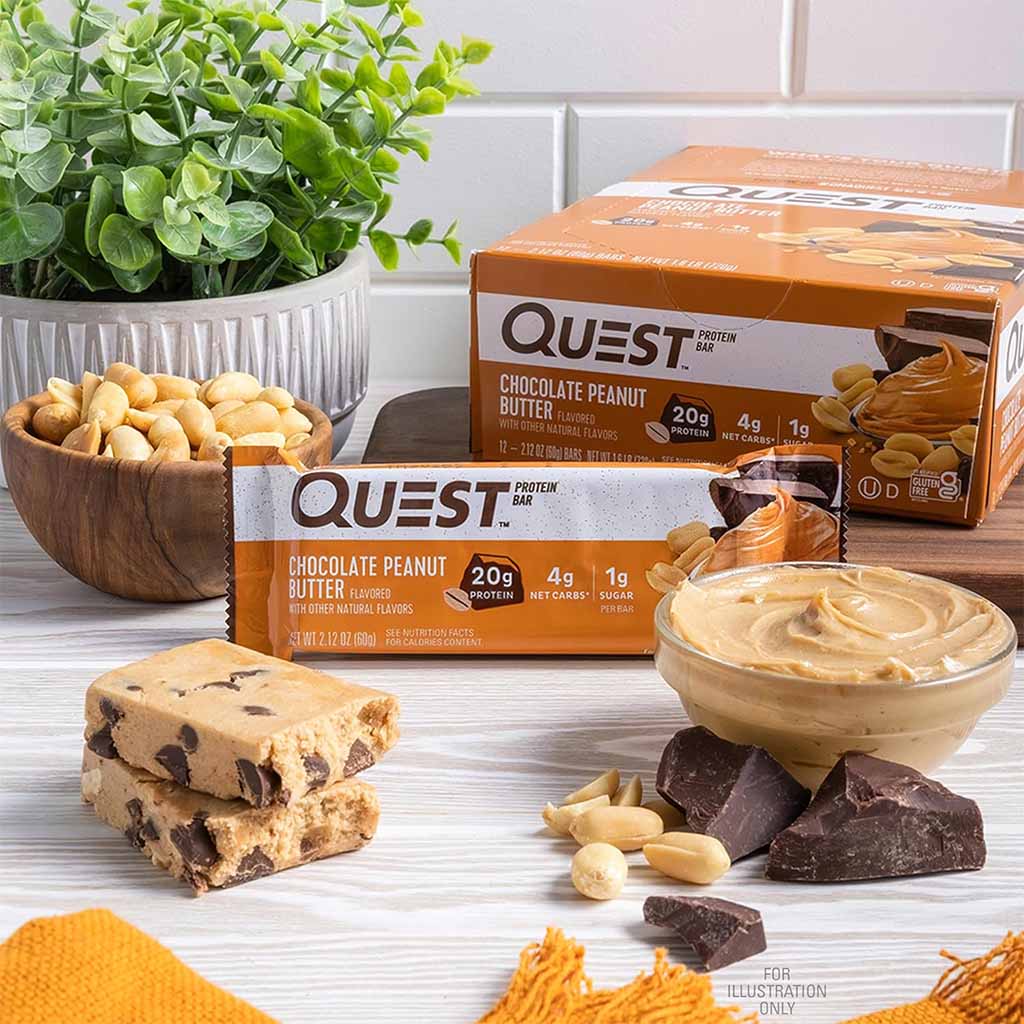 Quest Nutrition Chocolate & Peanut Butter Flavoured Protein Bar 60g, Pack of 12's