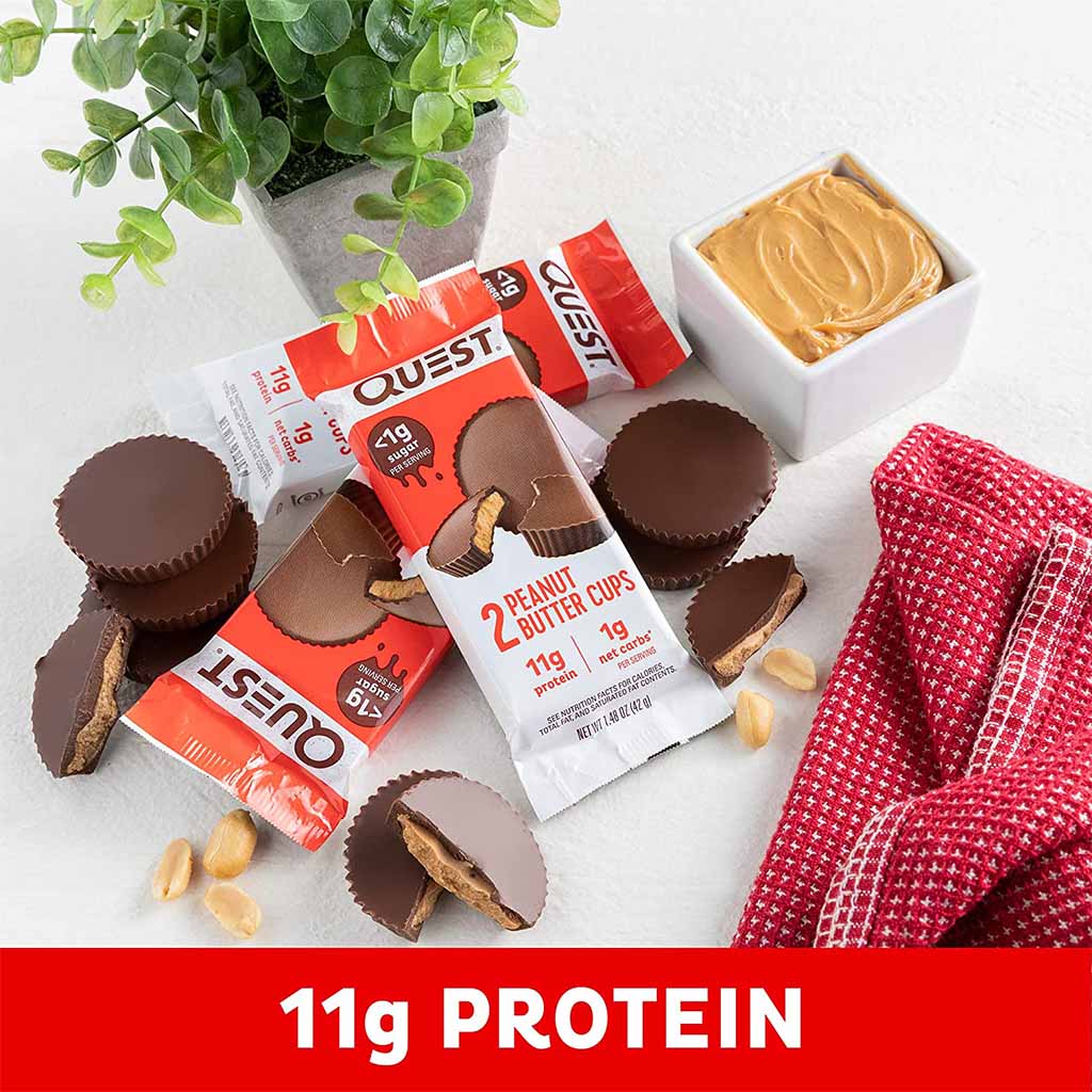 Quest Nutrition Peanut Butter Cups With High Protein and Low Carbs 42g, 12 Packs of 2’s