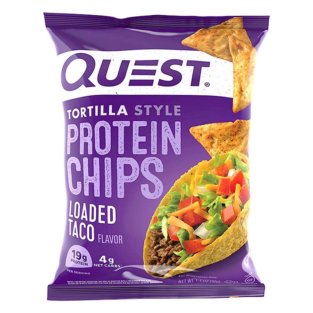 Quest Nutrition Tortilla Style Protein Chips 32g With Loaded Taco Flavor, Pack of 8’s