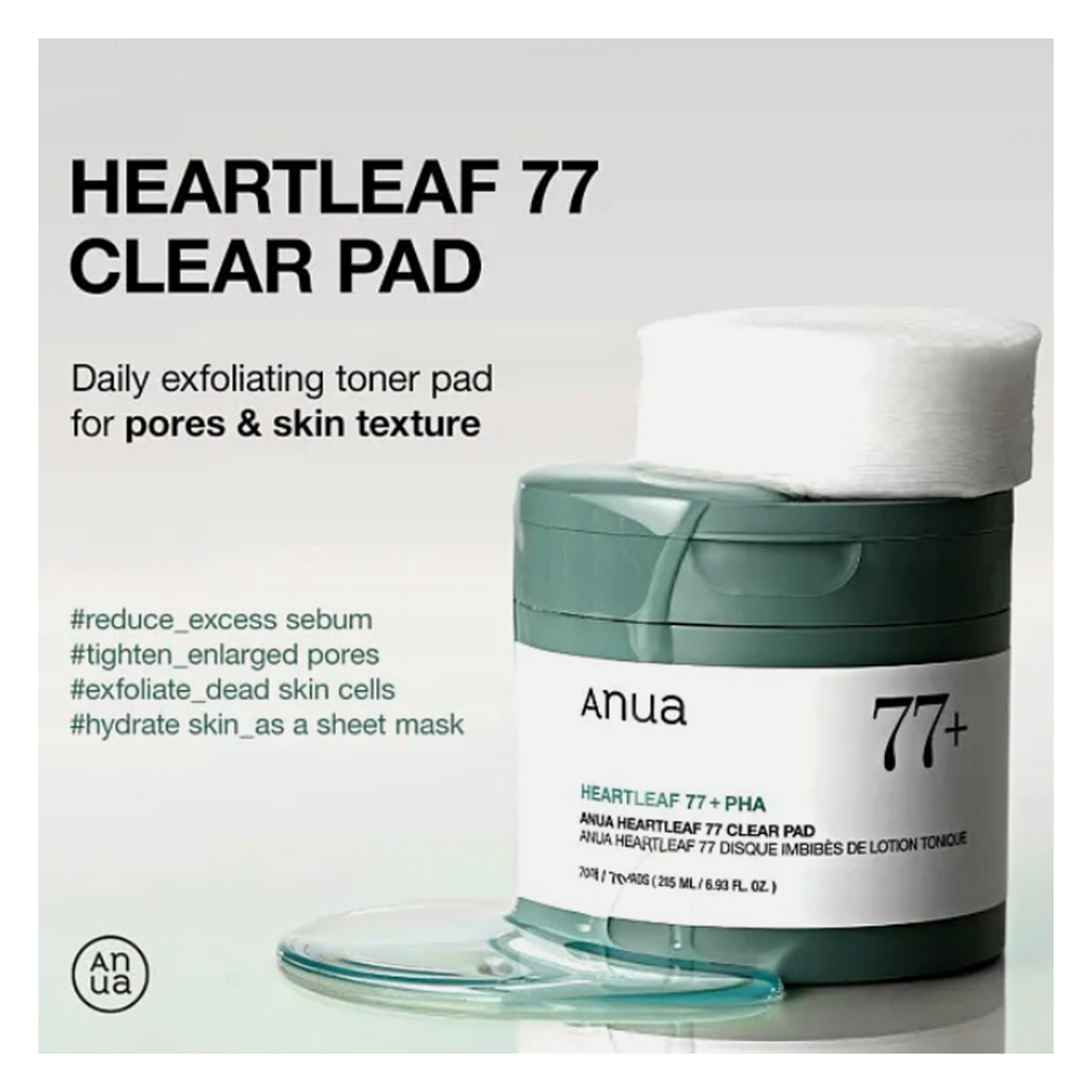 Anua Heartleaf 77% Clear Exfoliating Facial Toner Pads 160ml