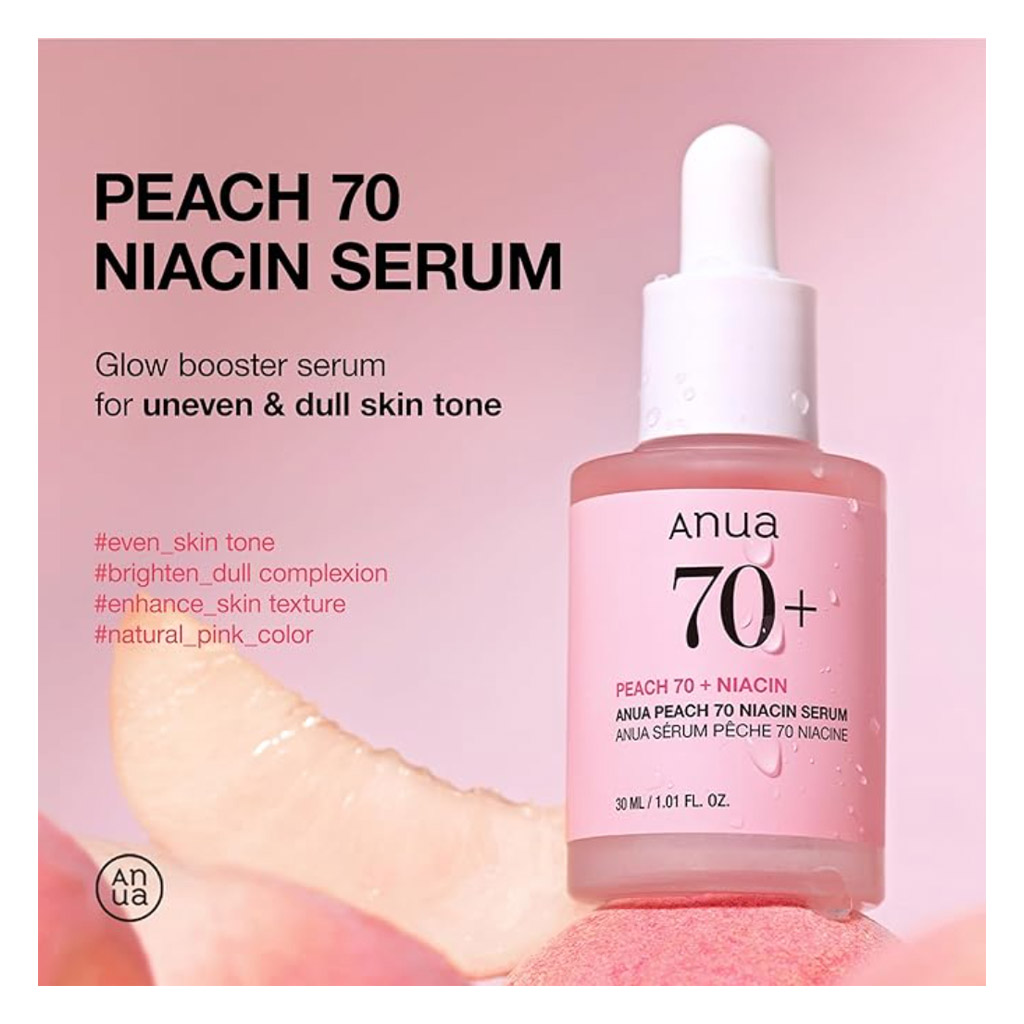 Anua Peach 70 With 5% Niacinamide Skin Brightening Facial Serum For Dry Skin 30ml