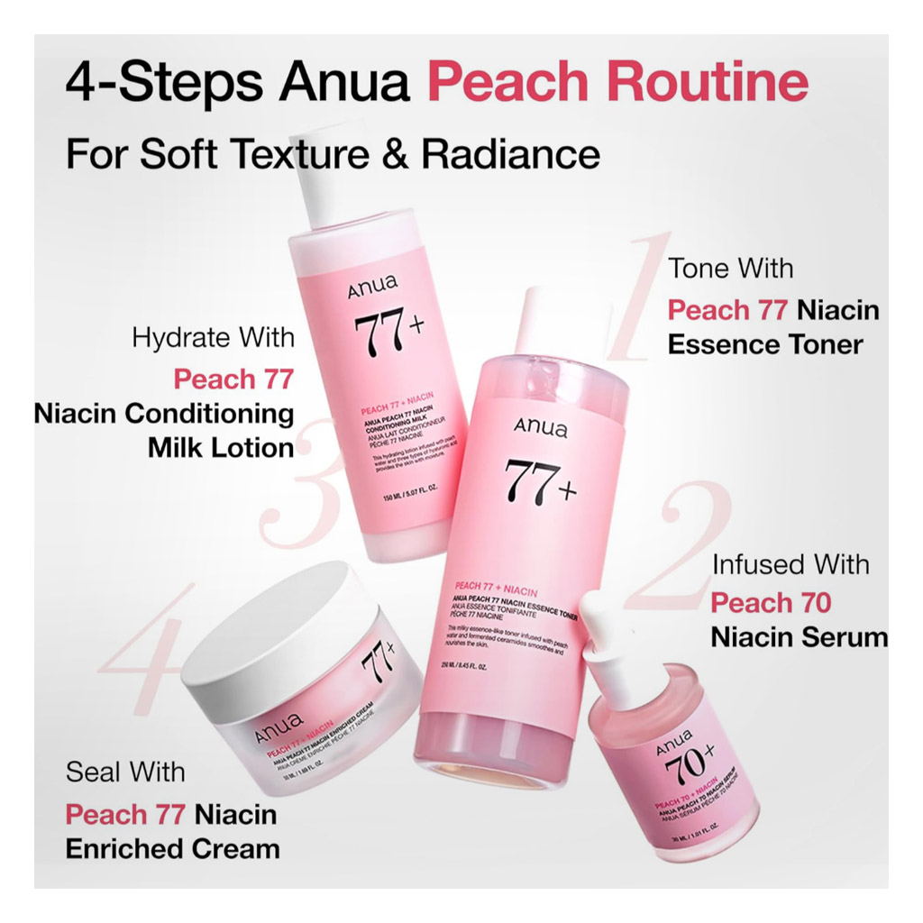 Anua Peach 70 With 5% Niacinamide Skin Brightening Facial Serum For Dry Skin 30ml