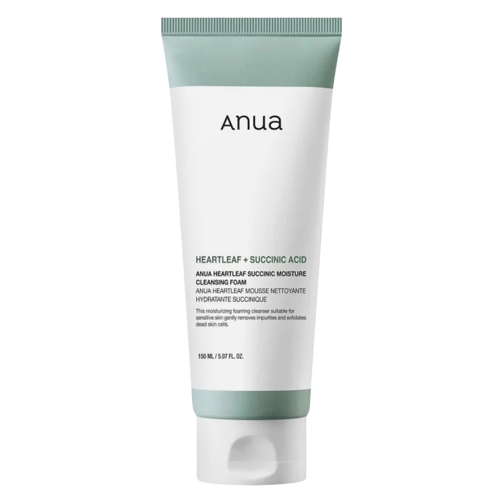 Anua Heartleaf Succinic Moisture Facial Cleansing Foam For Acne Prone Skin 150ml 
