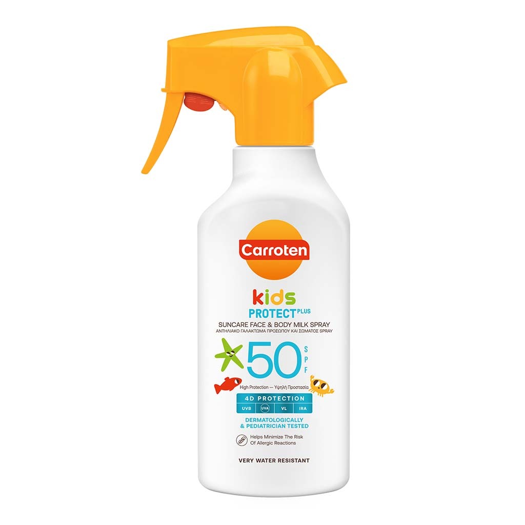 Carroten Kids Protect Suncare SPF50 Face & Body Milk Sunscreen Spray For 3+ Years 270ml