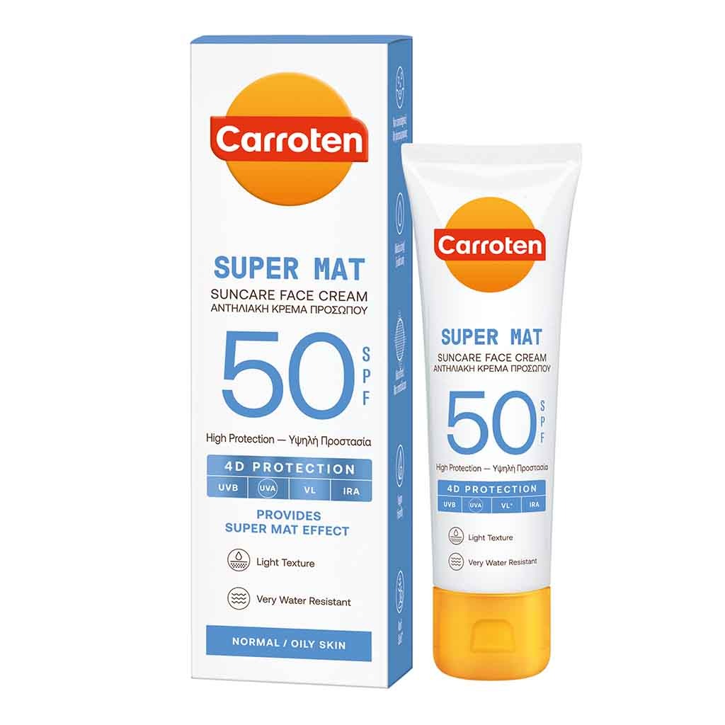 Carroten Super Mat Suncare SPF50 Face Cream For All Skin Types 50ml 