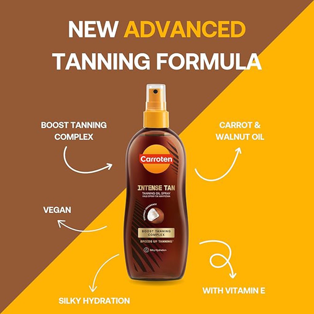 Carroten Intense Tan Skin Tanning Oil Spray With Coco Fragrance 200ml