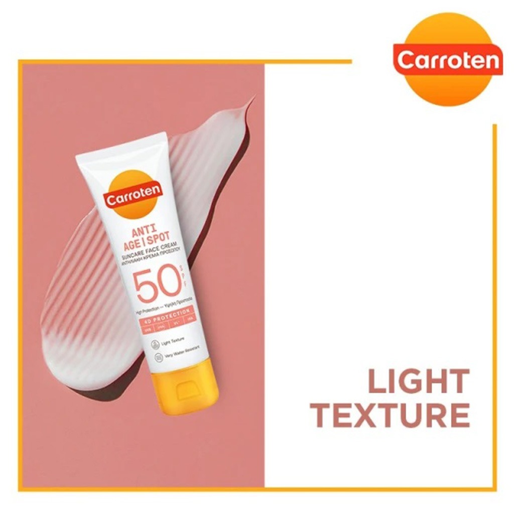 Carroten Anti Age Spot SPF50 Suncare Face Cream For Wrinkles & Dark Spots 50ml