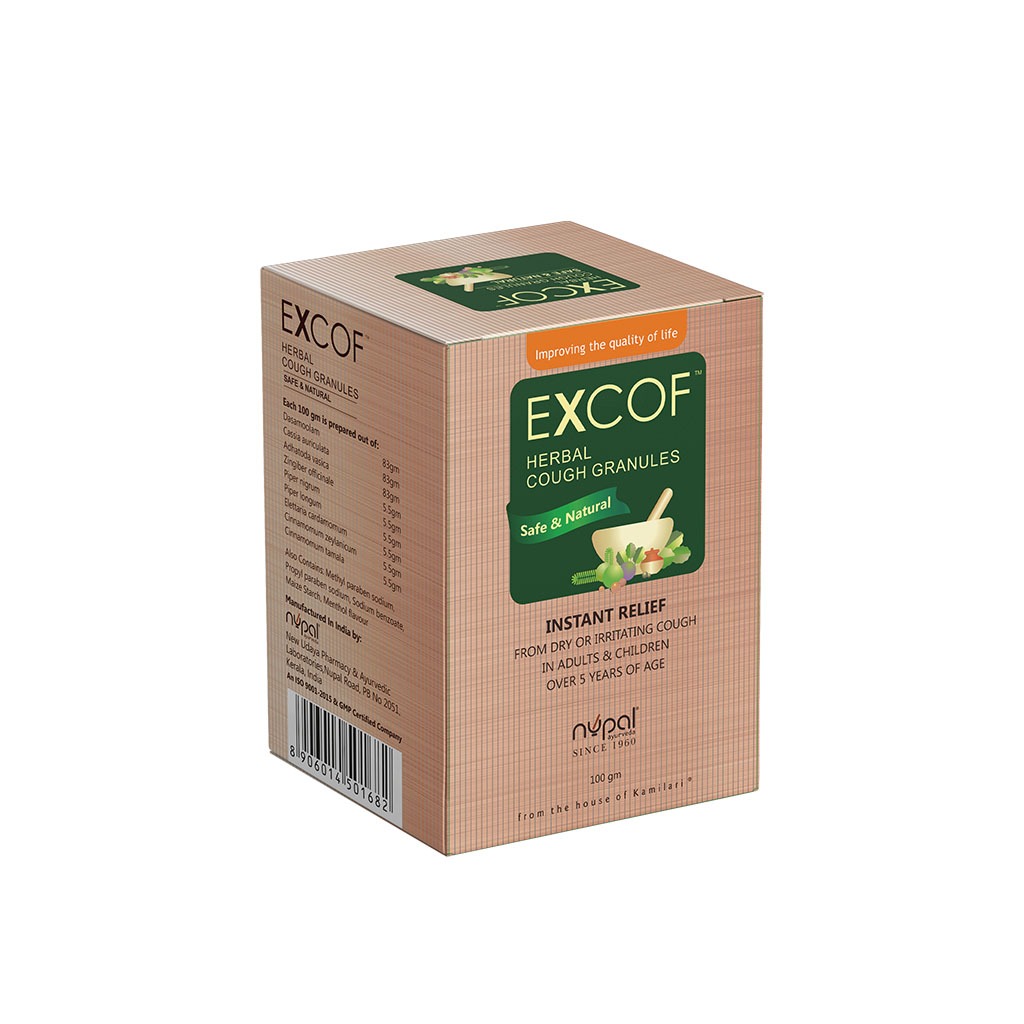 Nupal Excof Herbal Cough Granules Menthol Flavour 100g