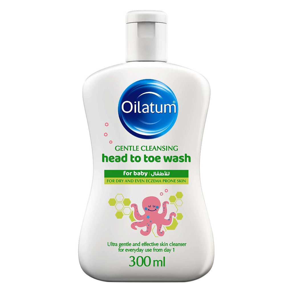 Oilatum Gentle Cleansing Head To Toe Baby Wash For 0+ Months Infant With Dry & Eczema Prone Skin 300ml