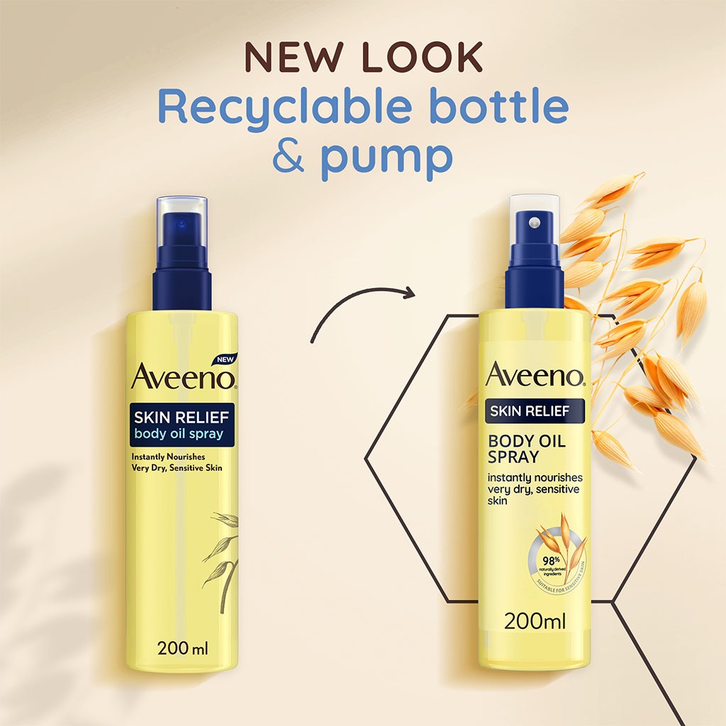 Aveeno Skin Relief Instantly Nourishing Body Oil Spray For Dry & Sensitive Skin 200ml