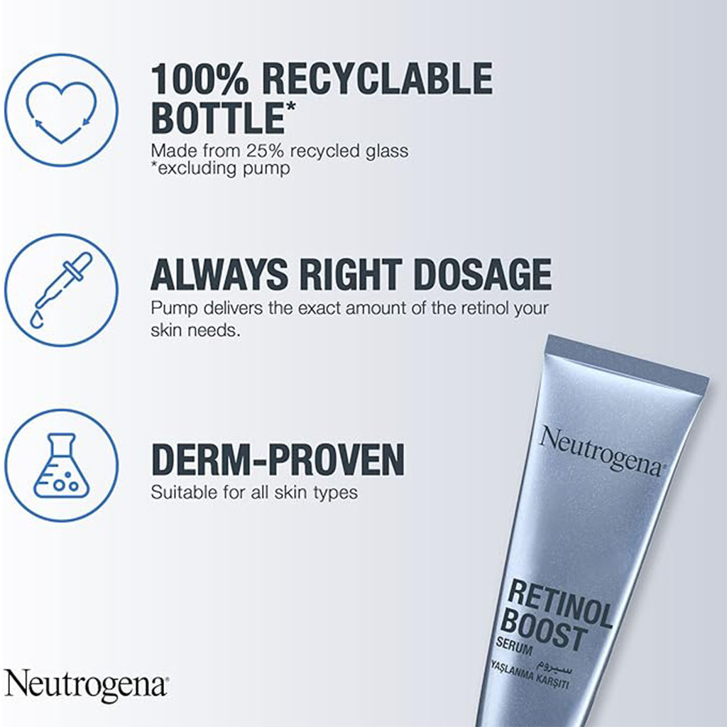 Neutrogena Anti Age Retinol Boost Face & Neck Serum For Wrinkles & Fine Lines 30ml