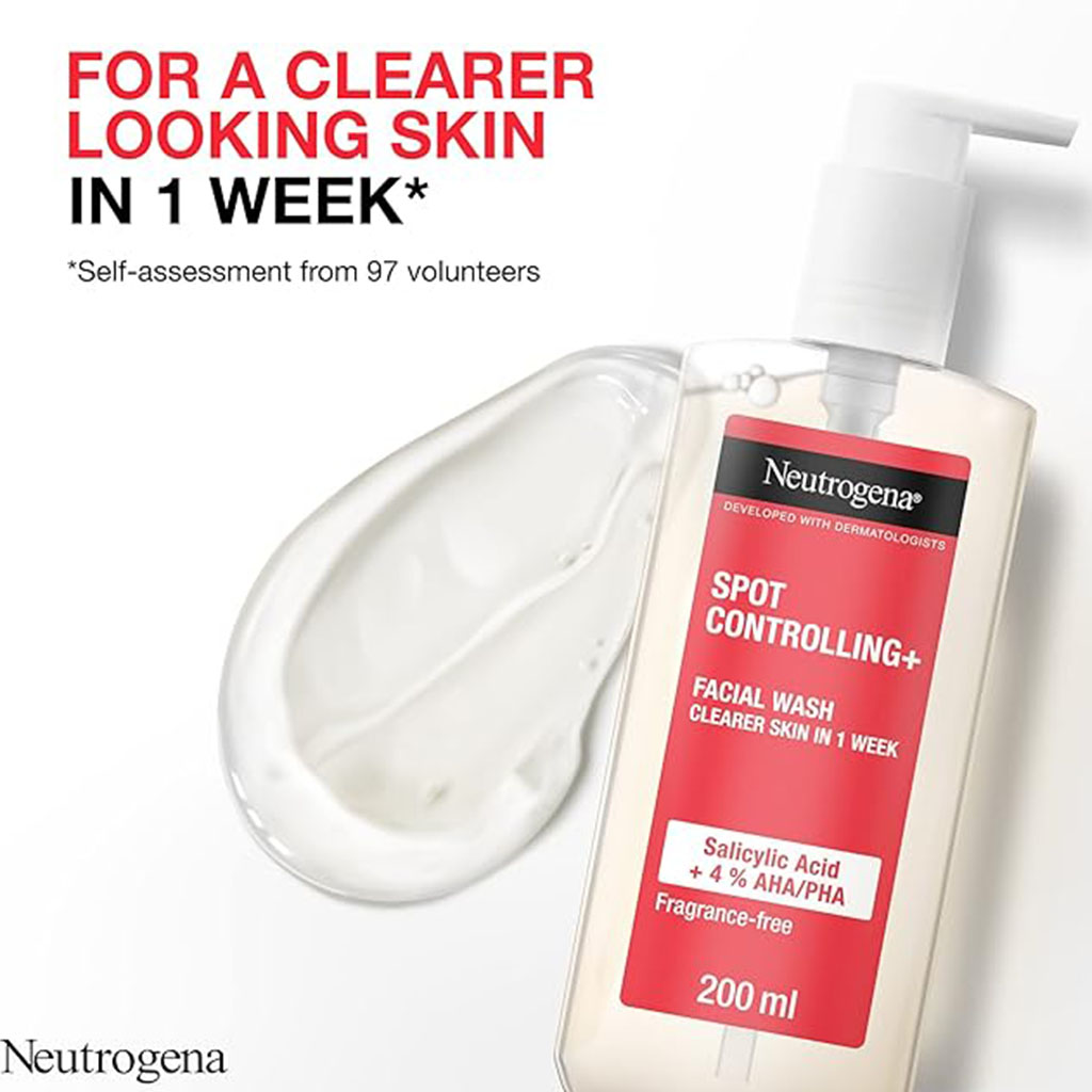 Neutrogena Spot Controlling+ Facial Wash With Salicylic Acid & 4% AHA, PHA 200ml