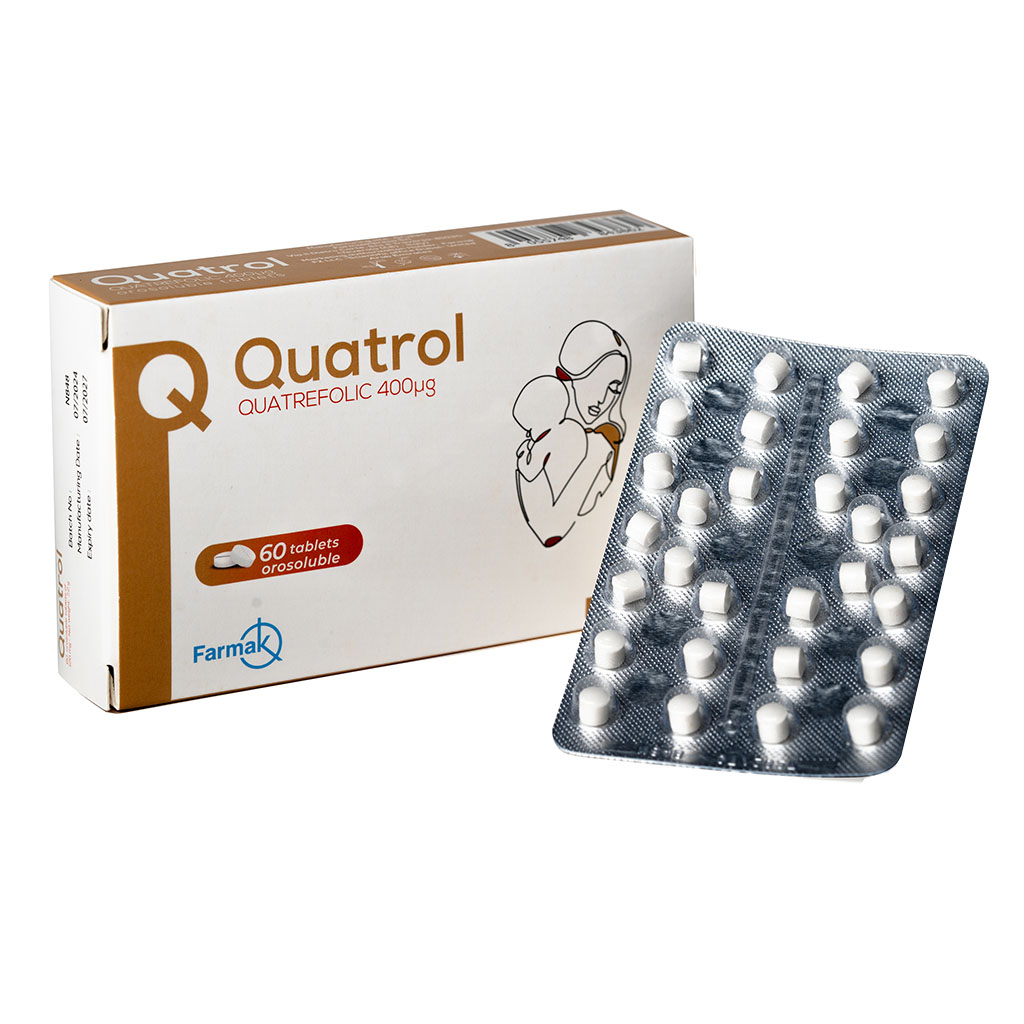Quatrol Folic Acid 400mcg Orosoluble Tablets, Pack of 60’s