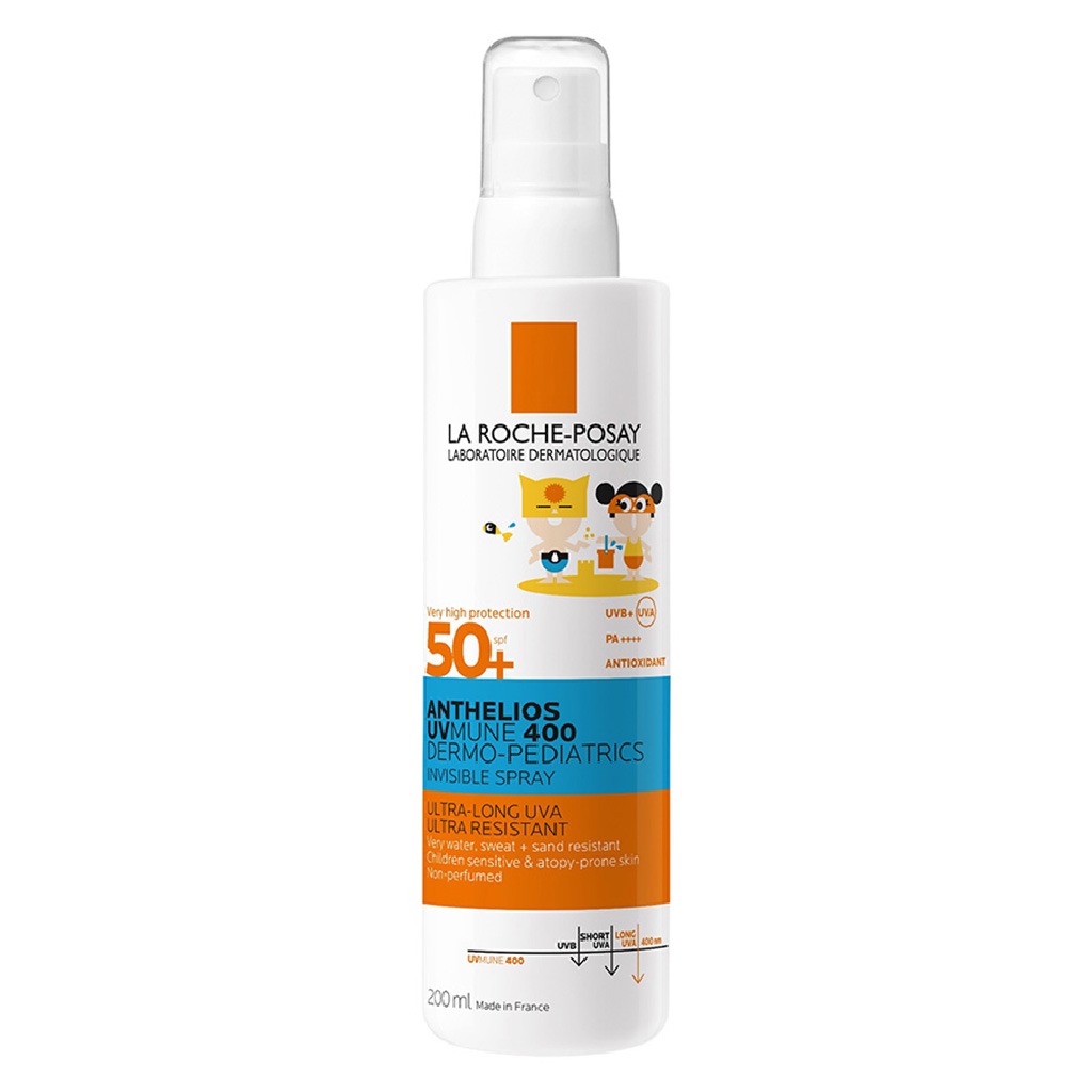 La Roche-Posay Anthelios UVMUNE 400 Dermo Pediatrics SPF50+ Invisible Kids Sunscreen Spray For Face & Body 200ml 