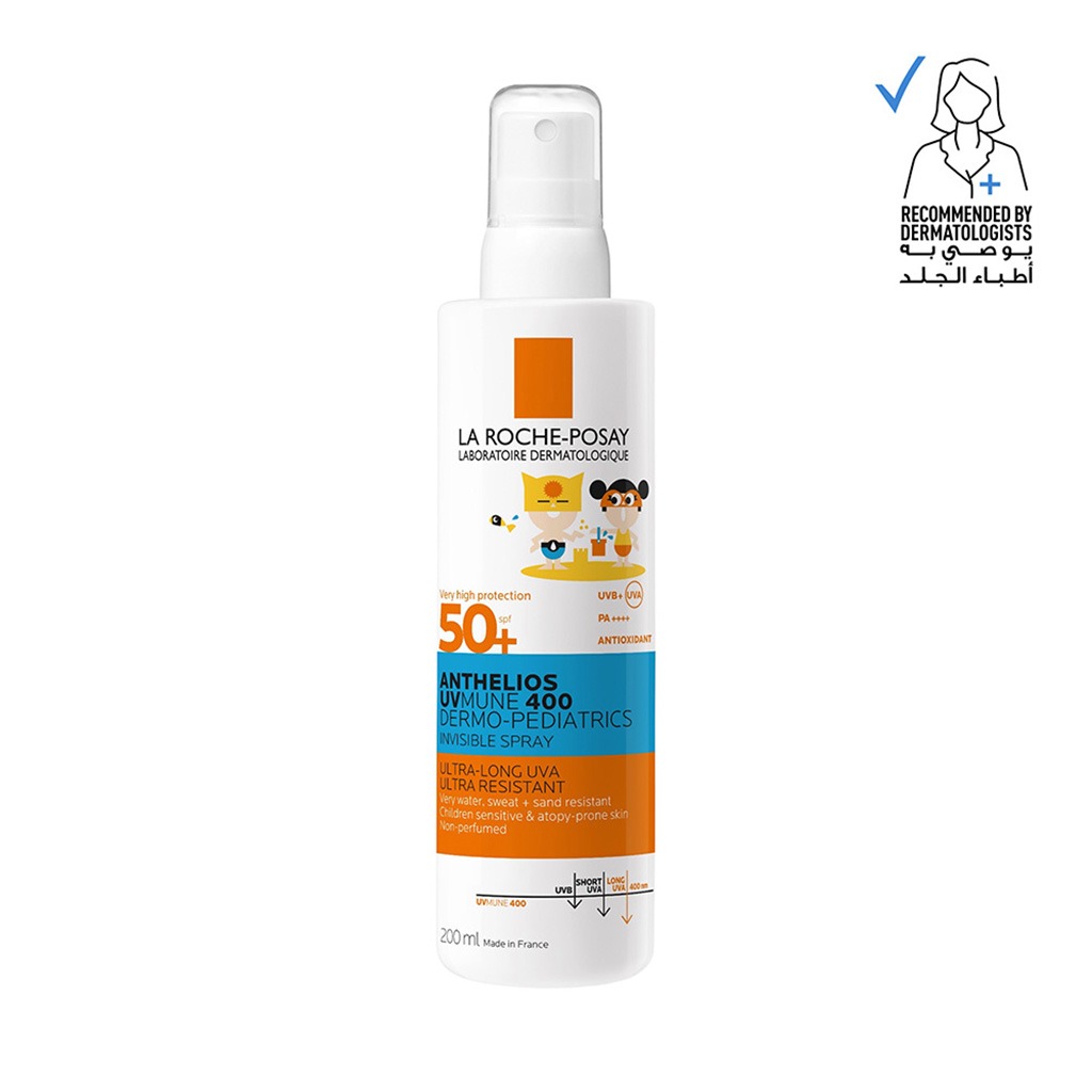 La Roche-Posay Anthelios UVMUNE 400 Dermo Pediatrics SPF50+ Invisible Kids Sunscreen Spray For Face & Body 200ml 