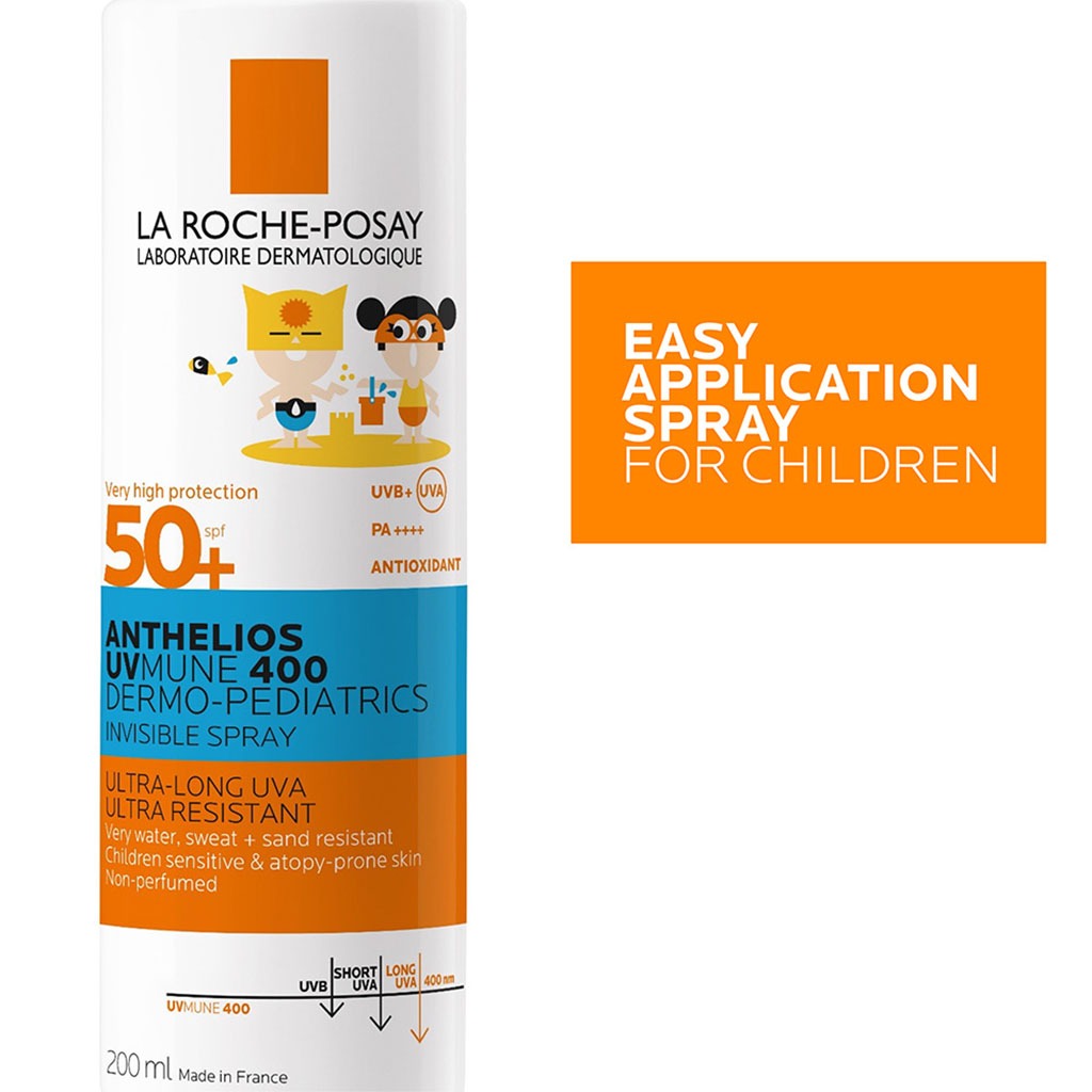 La Roche-Posay Anthelios UVMUNE 400 Dermo Pediatrics SPF50+ Invisible Kids Sunscreen Spray For Face & Body 200ml 