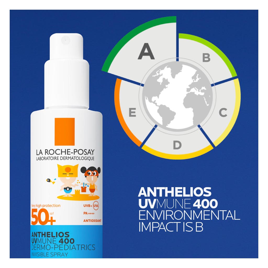 La Roche-Posay Anthelios UVMUNE 400 Dermo Pediatrics SPF50+ Invisible Kids Sunscreen Spray For Face & Body 200ml 