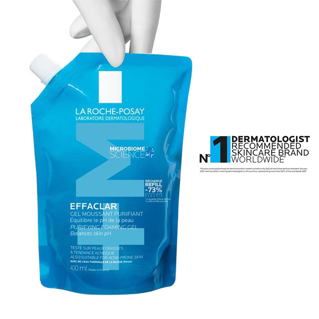 La Roche-Posay Effaclar Acne Foaming Purifying Gel Refill Pouch For Oily & Acne Prone Skin 400ml