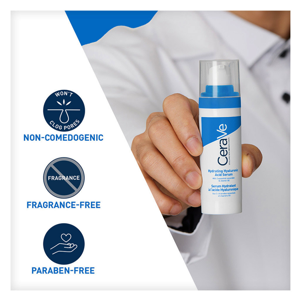CeraVe Hydrating Hyaluronic Acid Face Serum For Normal To Dry Skin 30ml