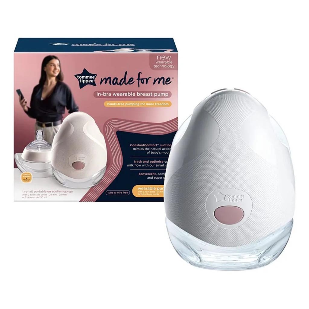 Tommee Tippee Made For Me In-Bra Wearable Electric Breast Pump Single- White/Pink