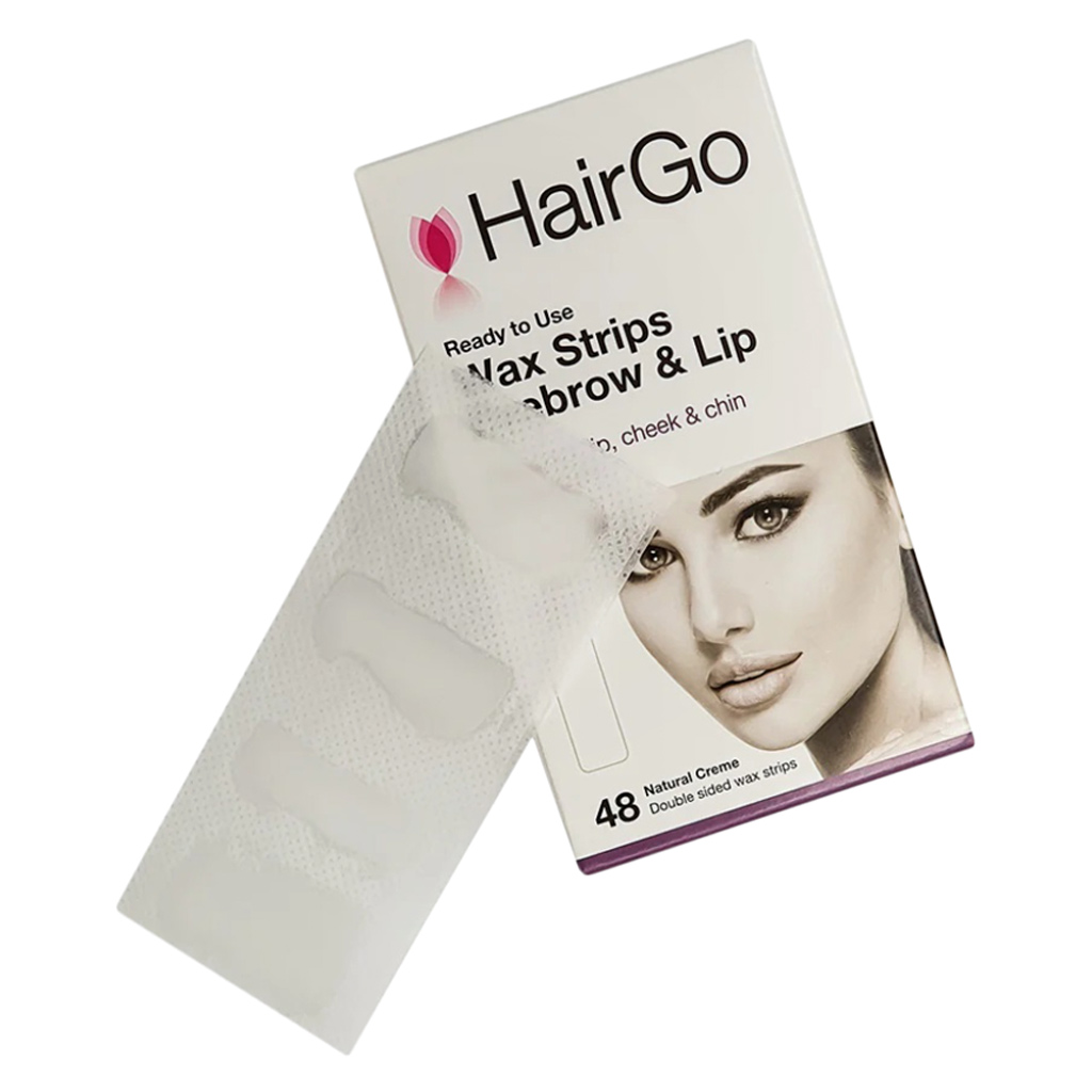 HairGo Eyebrow & Upper Lip Hair Removal Double Sided Wax Strips, Pack of 48's
