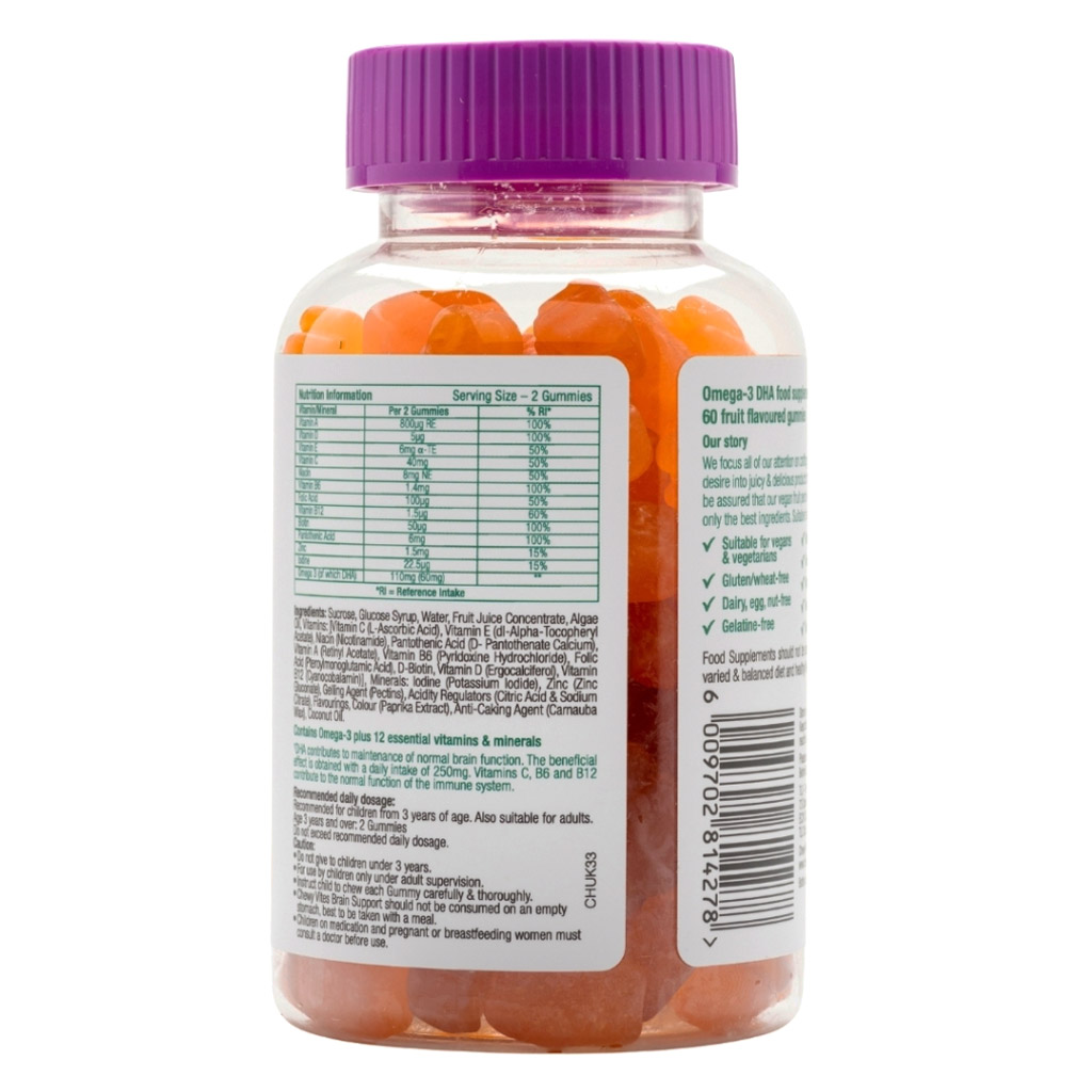 Chewy Vites Kids Brain Support Gummies, Pack of 60's