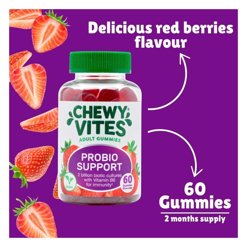 Chewy Vites Probiotic Support Adult Gummies, Pack of 60's