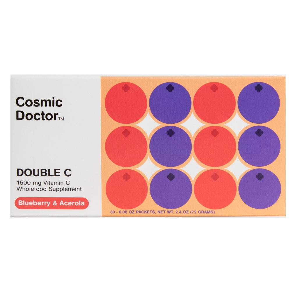 Cosmic Doctor Double C 1500mg Vitamin C Supplement Sachets Blueberry Acerola Flavour, Pack of 30's