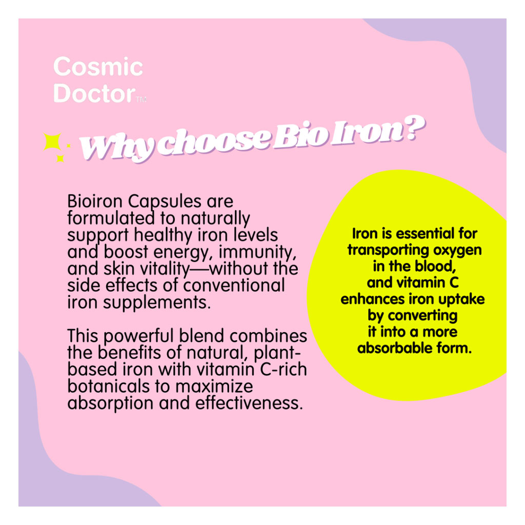 Cosmic Doctor Bio Iron Capsules, Pack of 60’s