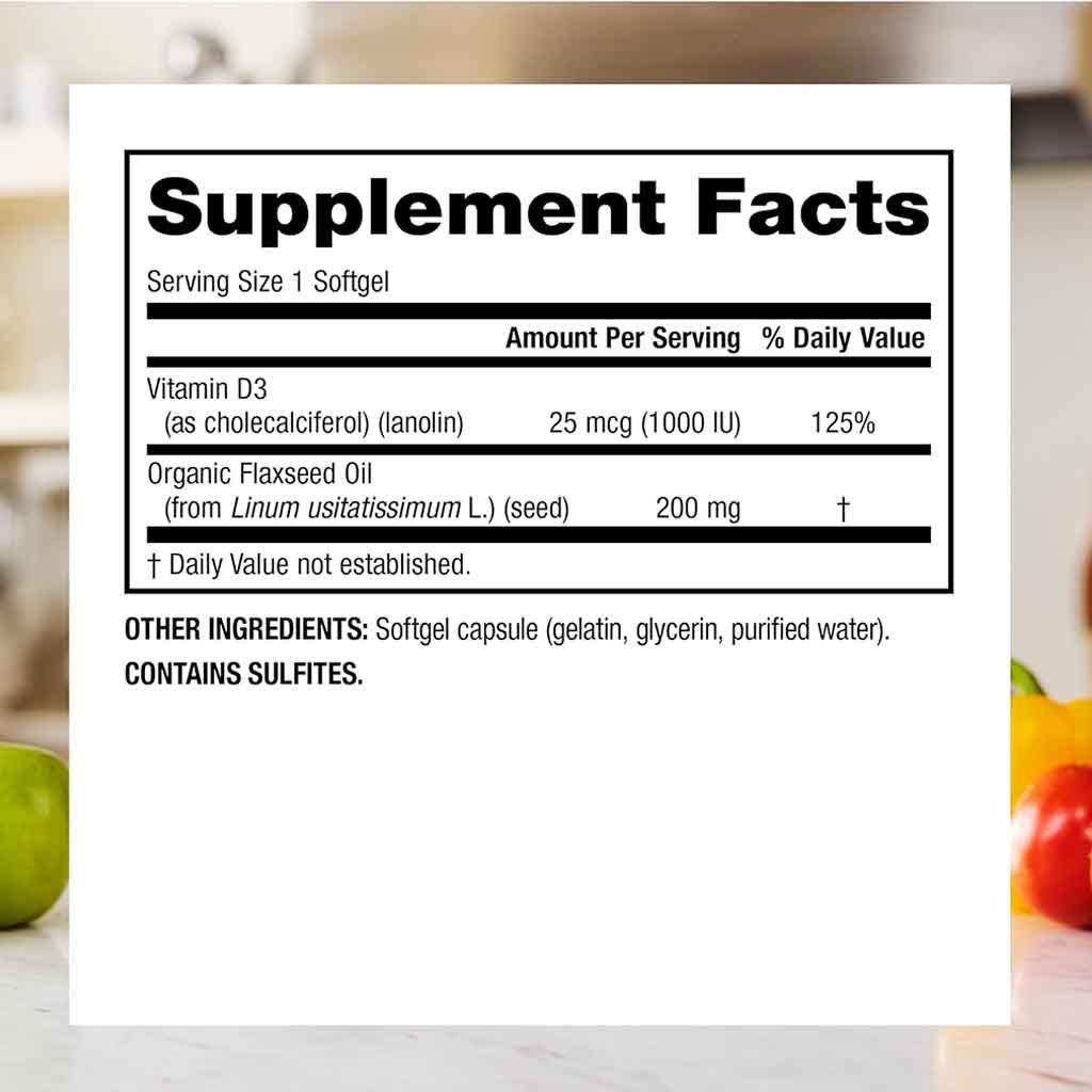 Webber Naturals Vitamin D3 1000IU Tablets For Immune Health, Pack of 100’s