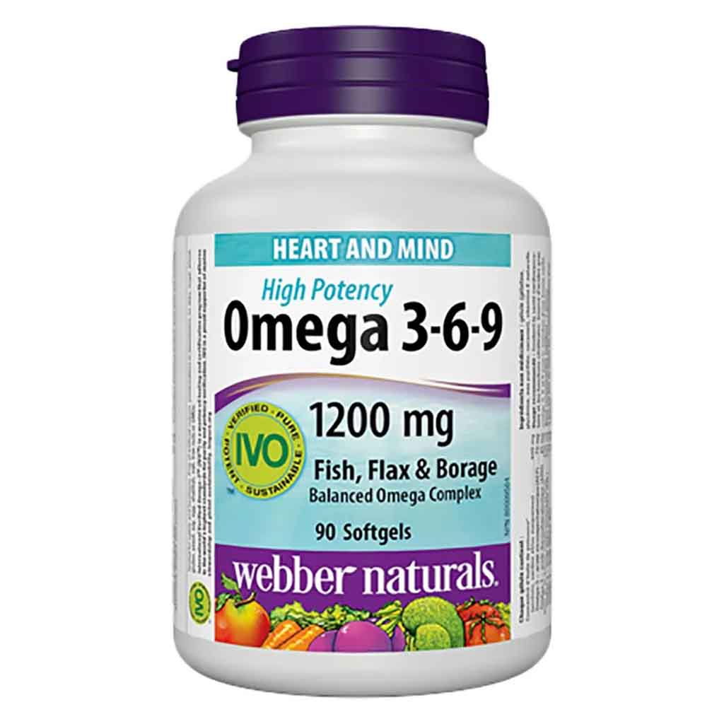 Webber Naturals Omega 3-6-9 1200mg Softgel, Pack of 90’s
