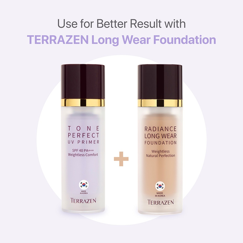 Terrazen Tone Perfect SPF40 & PA+++ UV Primer For Tone Correction, Purple Color 30ml
