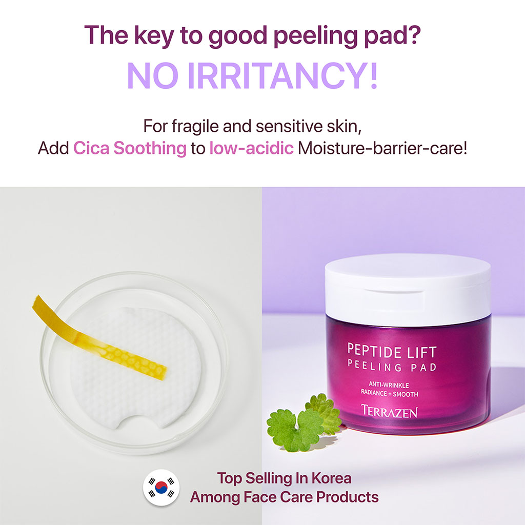 Terrazen Peptide Lift Antiwrinkle Peeling Facial Pads For Radiant & Smooth Skin 175ml, Pack of 60's
