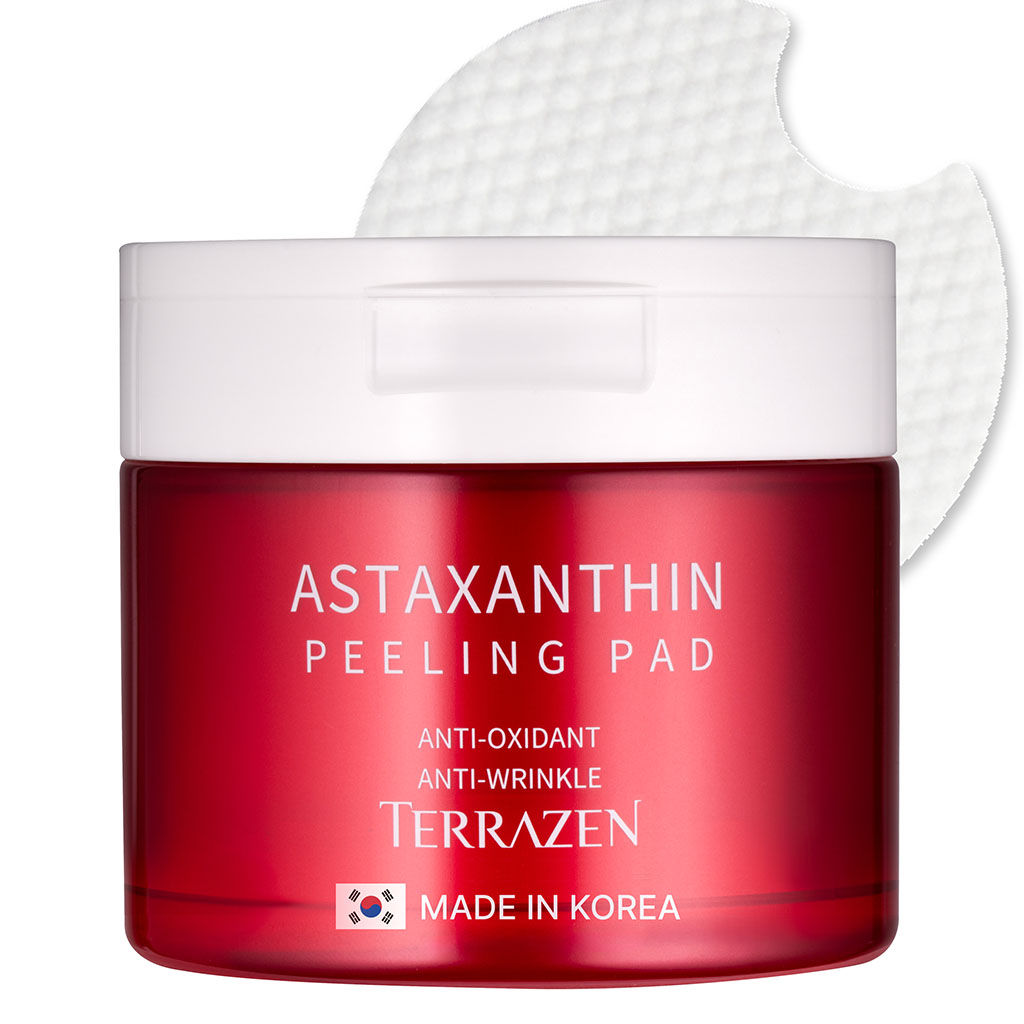 Terrazen Astaxanthin Antiwrinkle & Antioxidant Peeling Facial Pads 175ml, Pack of 60's