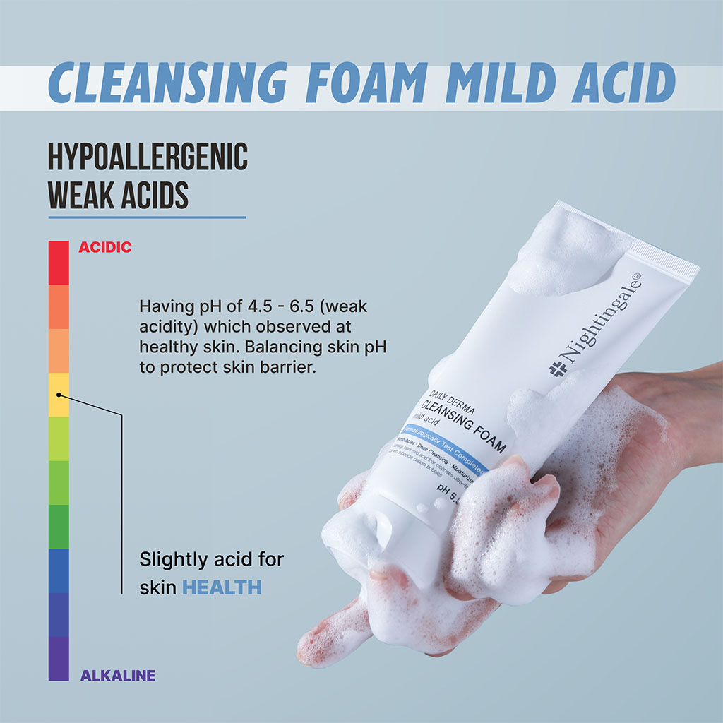 Nightingale Daily Derma Facial Cleansing Foam For Sensitive Skin 140ml