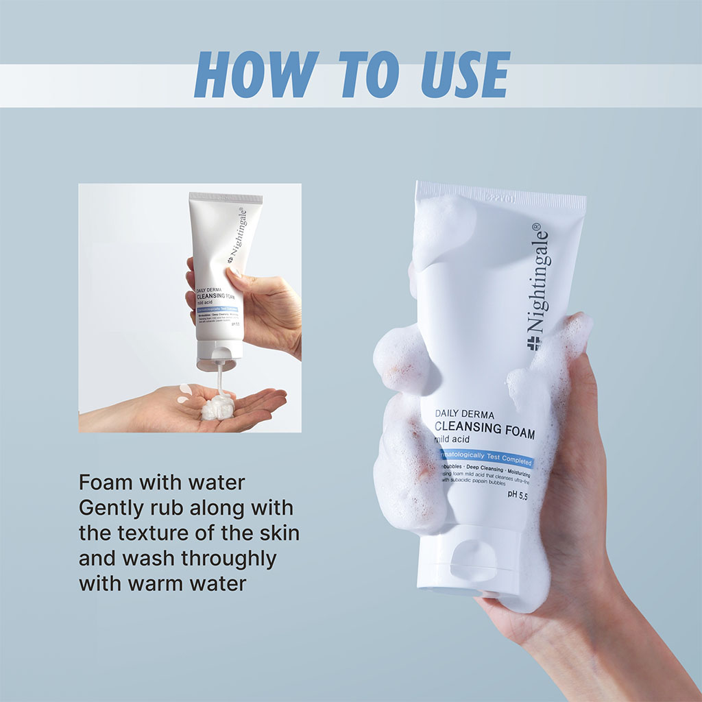 Nightingale Daily Derma Facial Cleansing Foam For Sensitive Skin 140ml