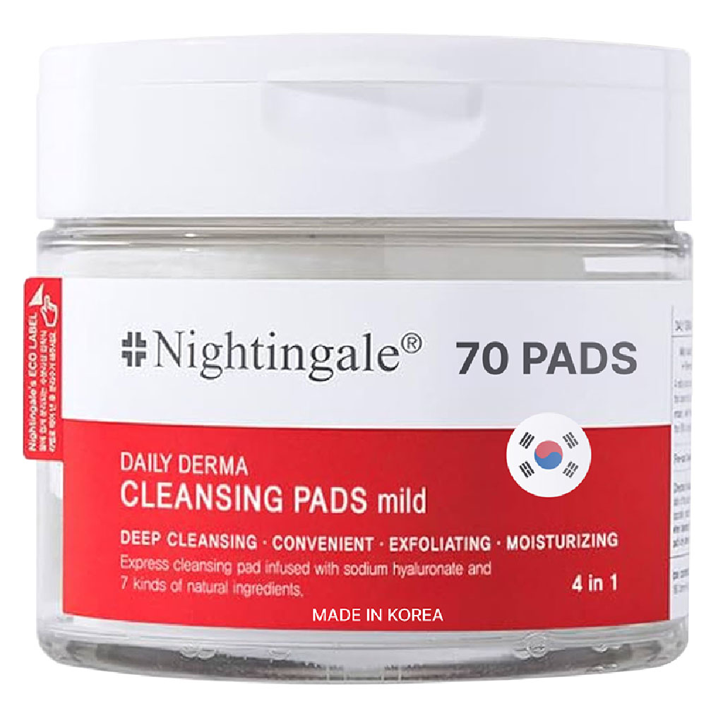 Nightingale Daily Derma Deep Facial Cleansing Pads For All Skin Types 270ml, Pack of 70’s